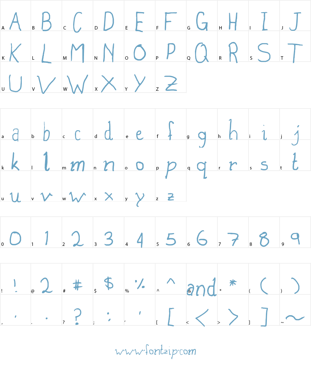 watching t.v Font Character